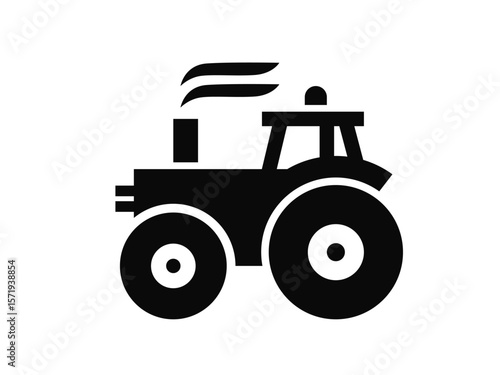 silhouette of tractor heavy equipment, icon of tractor heavy equipment, simple silhouette