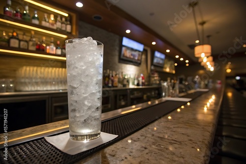 Wallpaper Mural Beautiful Home Exterior Refreshing Ice Water at a Luxurious Hotel Bar, Perfect for Relaxation and Rejuvenation Torontodigital.ca