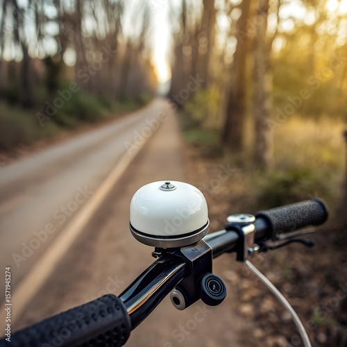 bicycle ring on the road mockup 