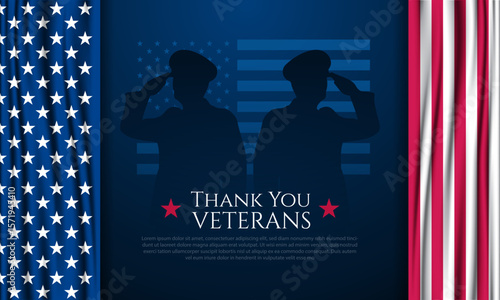 Thank you veterans, November 11, honoring all who served, American flags background vector illustration