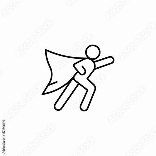 cape hero icon sign vector