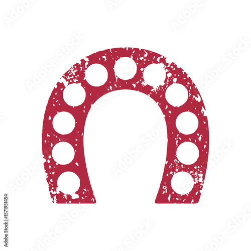 幸運モチーフ！蹄鉄判子風素材