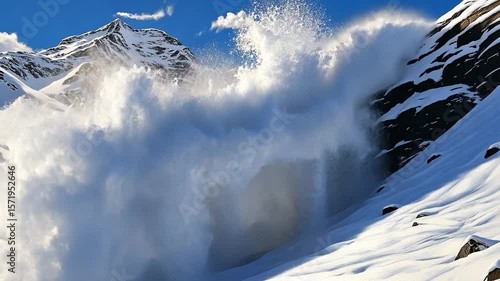 Massive avalanche erupts in snowy mountains