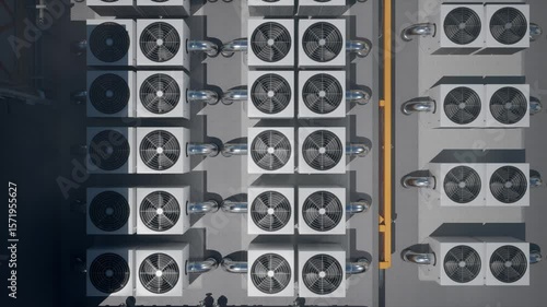 Array of HVAC Units on a Rooftop of a Modern Building