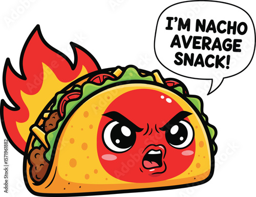 Funny Angry Taco Yelling Nacho Average Snack Clipart
