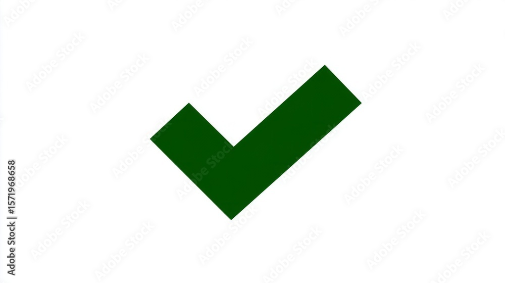 Modern green checkmark symbol on white, flat vector style. Simple, clean design representing approval and success.
Modern green checkmark symbol on white, flat vector style. Simple, clean design representing approval and success.