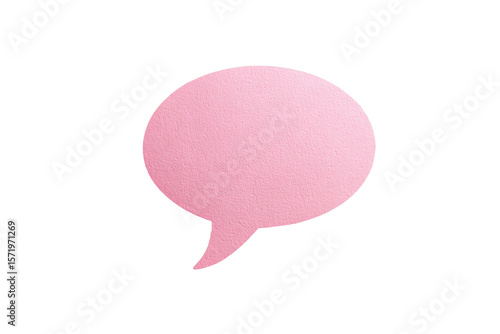 3D Render a pink speech bubble on a white background