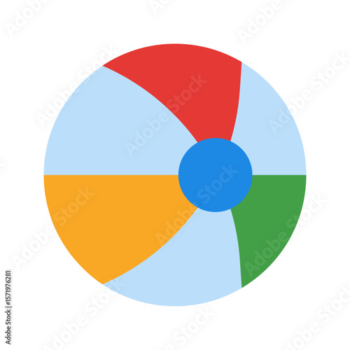 beach ball flat icon