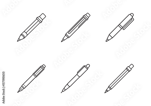 pen icon line art vector illustration