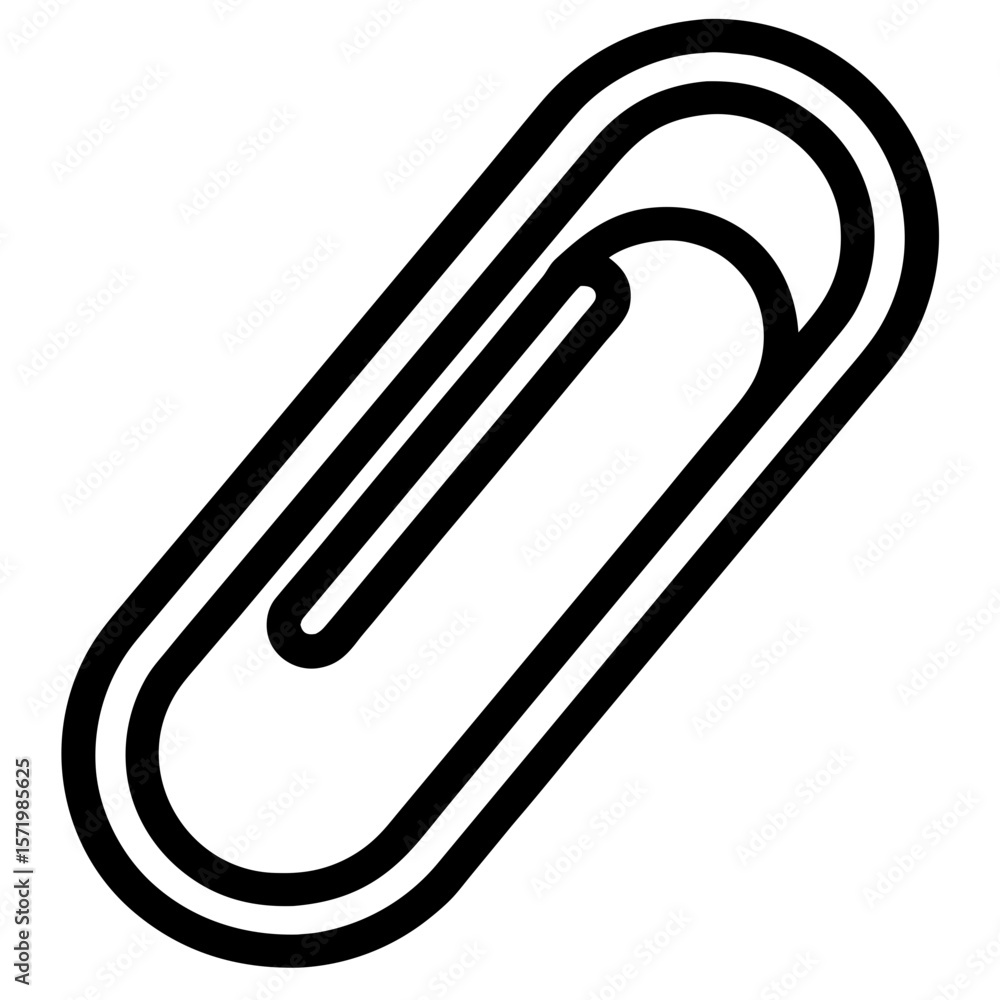 Bold Black Paperclip Icon Minimalist Design Graphic Element Attachment Symbol Bold Black Paperclip Icon Minimalist Design Graphic Element Attachment Symbol