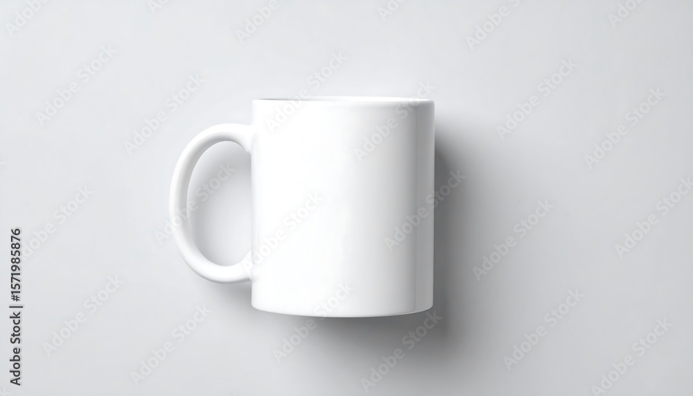 Fototapeta premium White Mug on Light Grey Background for Drink Mockup