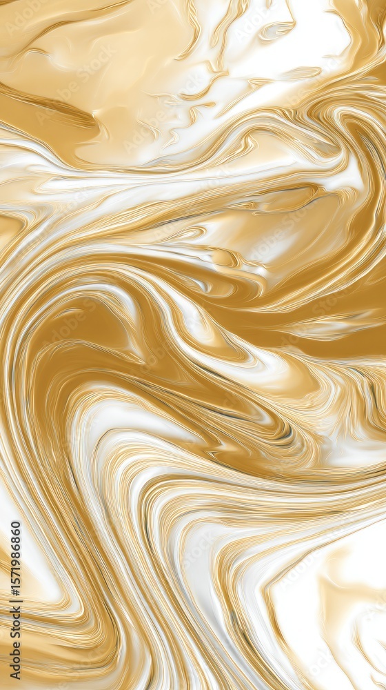 Fototapeta premium Abstract liquid marble texture, gold and white swirling patterns, luxury brand aesthetic