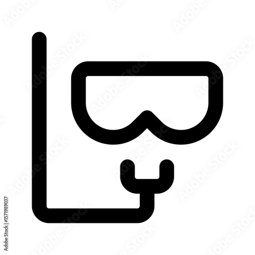 snorkeling line icon
