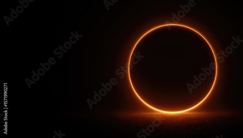 Wallpaper Mural Glowing orange circle, dark background Torontodigital.ca