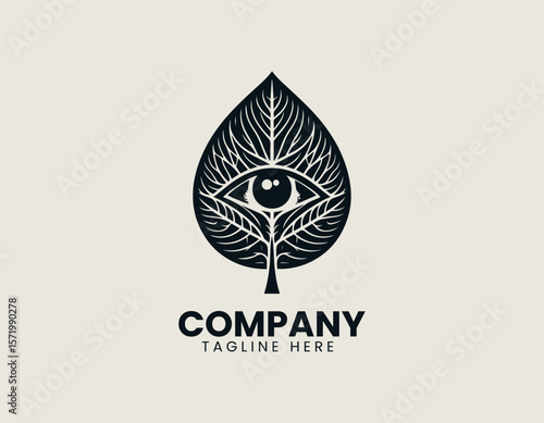 Eco-Friendly Eye Symbol Nature's Gaze Environmental Awareness Vector Logo