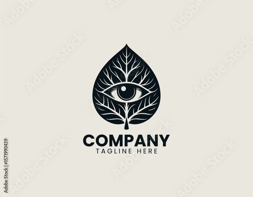 Eco-Friendly Eye Symbol Nature's Gaze Environmental Awareness Vector Logo