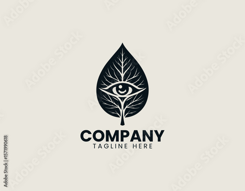Eco-Friendly Eye Symbol Nature's Gaze Environmental Awareness Vector Logo