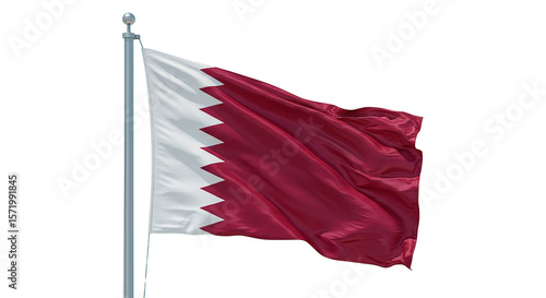 High resolution qatar national flag waving in the wind patriotic symbol of qatari nation state