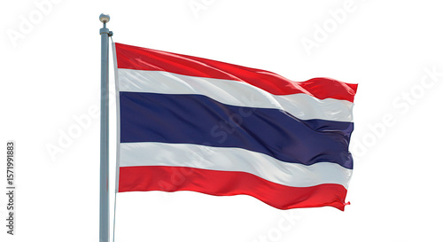 Waving thailand national flag patriotic symbol of thai kingdom southeast asia country pride identity 100