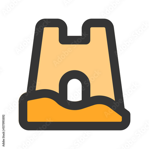 sand castle outline fill icon
