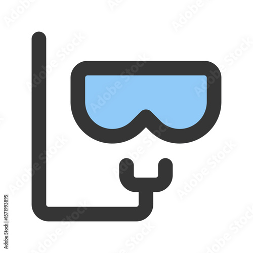 snorkeling outline fill icon