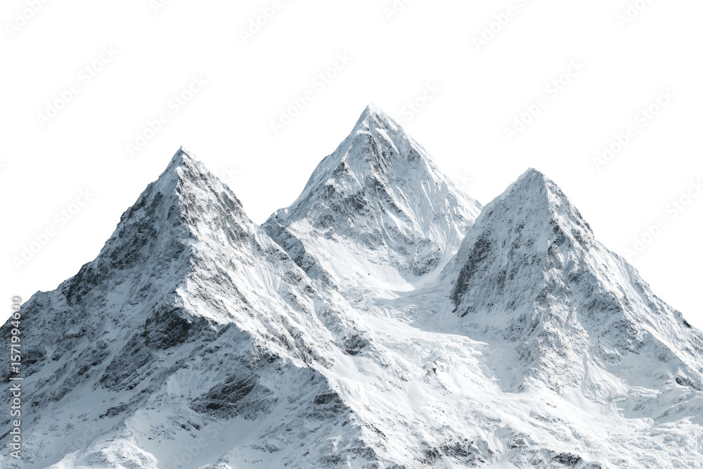 Obraz premium 3D Render a group of snow covered mountains with a sky background