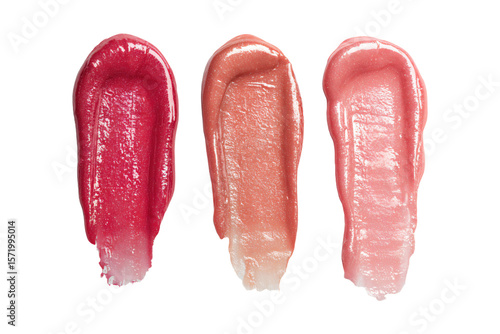 3D Render three lip glosses are shown in different shades