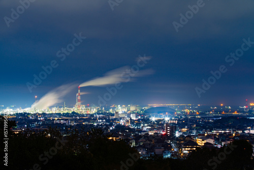 三重県四日市市　四日市コンビナートの風景