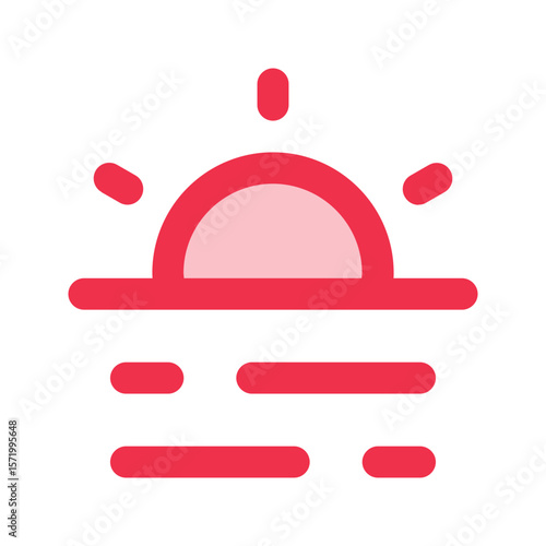 sunset outline fill icon