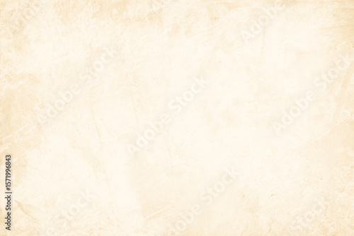 Colour old concrete wall texture background. Close up retro plain cream color cement wall background texture. Design paper vintage parchment element.