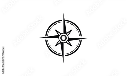 Navigational compass orientation tool silhouette