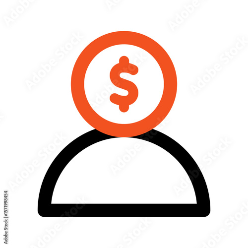 investor outline color icon