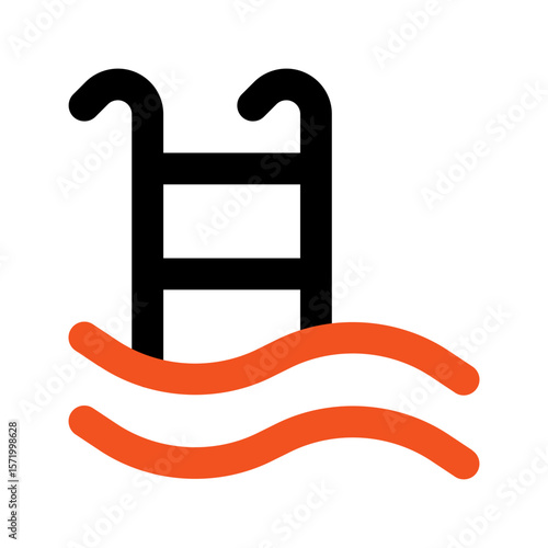 swimming pool outline color icon