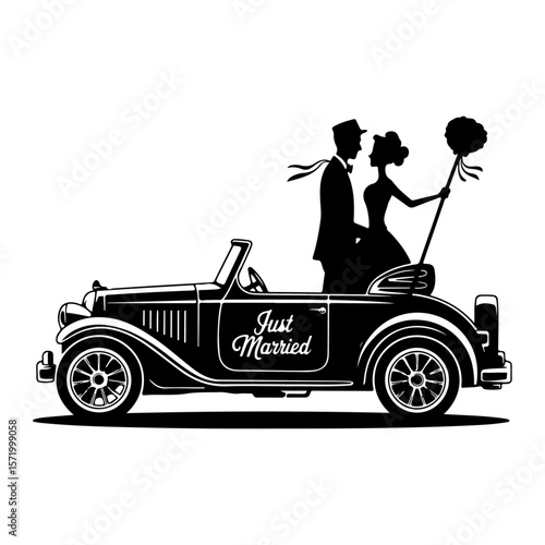 Forever in Love – Romantic Wedding Couple Silhouette Vector Collection