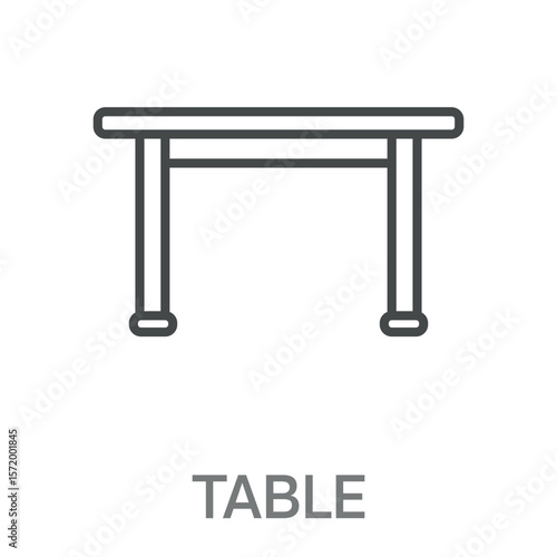 wood table Line Icon, Outline Symbol Illustration, Editable Stroke perfect for logos and more