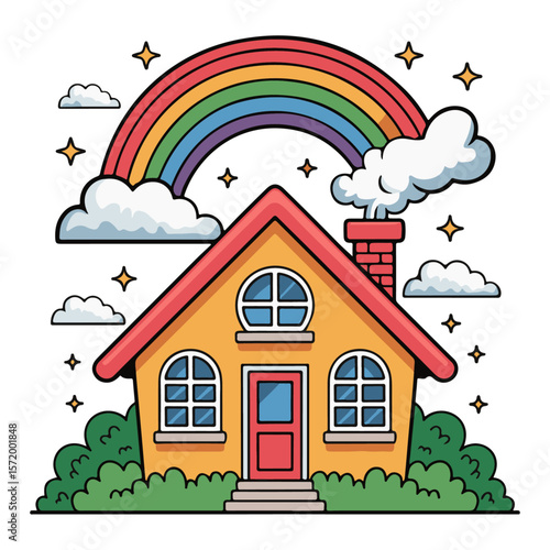 Whimsical Wheels & Wings – Playful Cartoon house Vector Collection