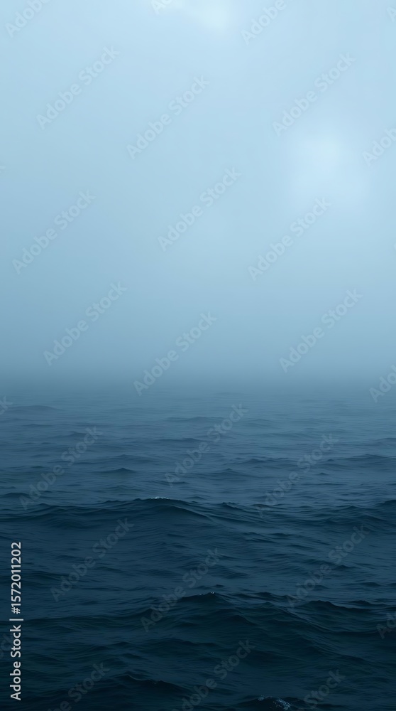 Obraz premium Misty marine expanse, evocative oceanic horizon landscape photograph