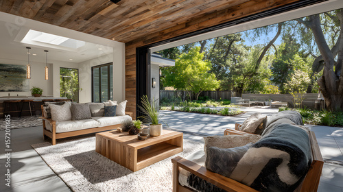 Modern Living Room with Open Concept Design and Natural Elements