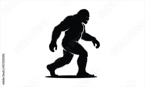 Bigfoot creature legend mythical forest dweller silhouette