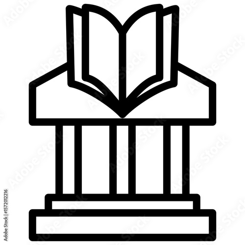 public libraries support line icon