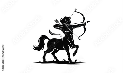 Mythical creature centaur silhouette