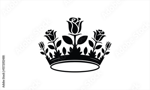 Elegant crownflower floral design silhouette