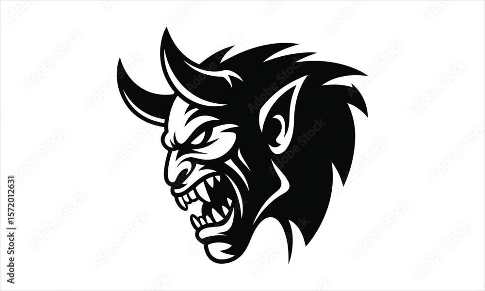 Fototapeta premium Illustrative demon figure design silhouette