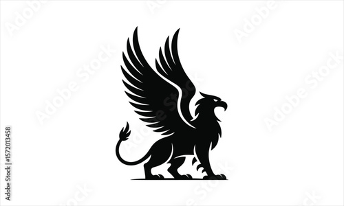Mythical griffin creature silhouette