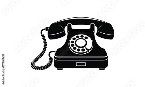 Classic telephone icon graphic silhouette