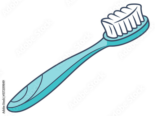 Toothbrush with Toothpaste on Soft Bristles for Dental Care Articles, Oral Hygiene Blogs, Health Awareness Campaigns, and Educational Resources  
