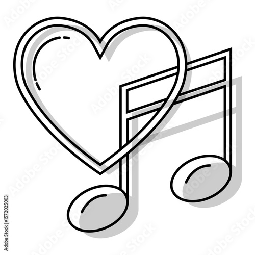Heart and Music Note, Music love