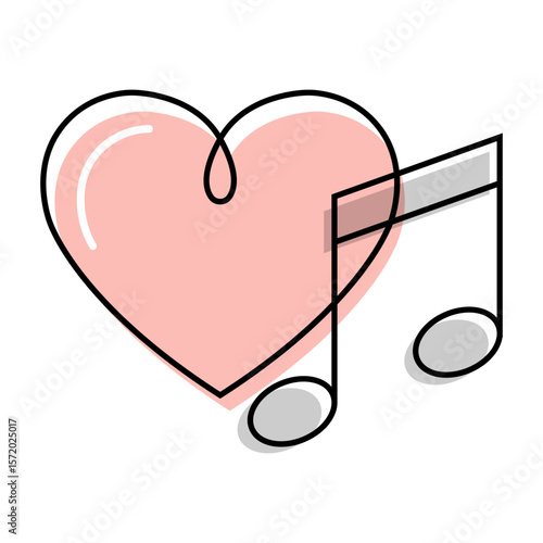 Heart and Music Note, Music love