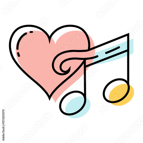 Heart and Music Note, Music love