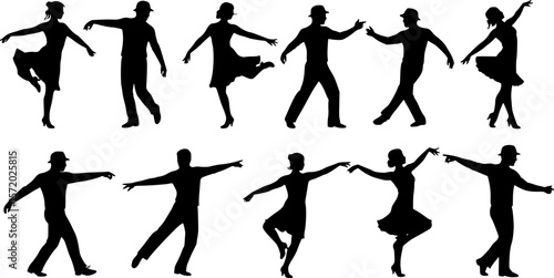 Swing Dance Silhouette Vector
